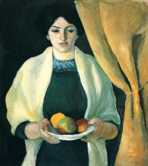August Macke Portrat mit Apfeln oil painting image